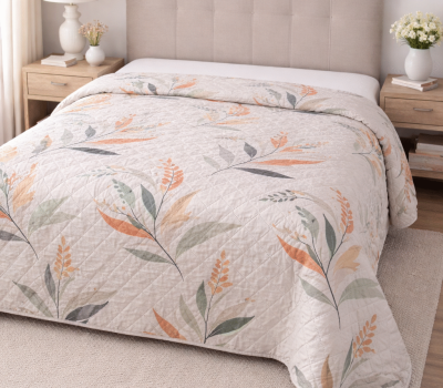Colcha Padrão Floral Moderno