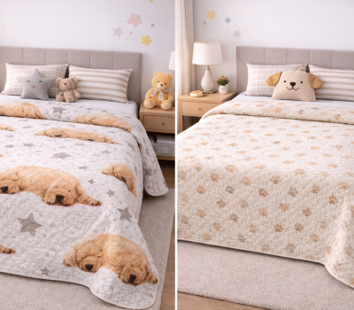 Colcha Reversível Patinhas