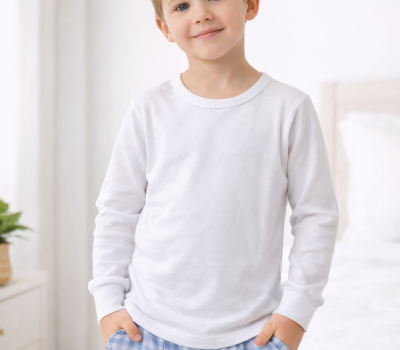 Camisola interior menino cardada 100% algodão