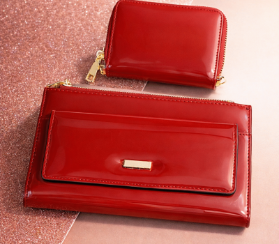 Conjunto carteira verniz