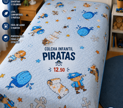 Colcha Infantil Piratas