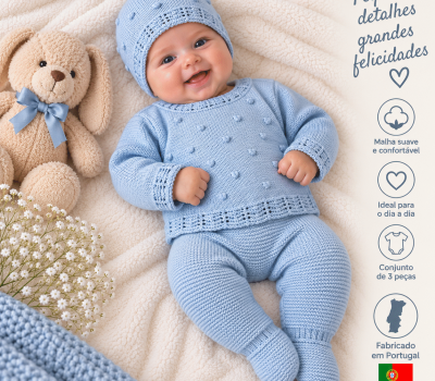 Conjunto de Bebé 3 Peças em Malha 👶