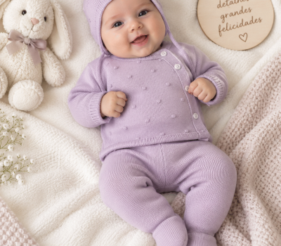 Conjunto de Bebé em Malha 3 Peças