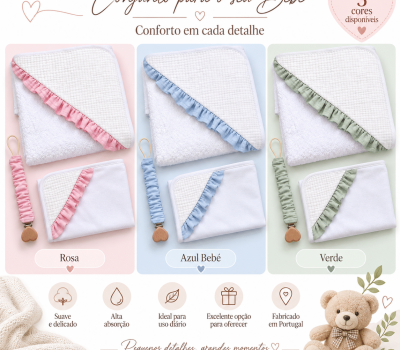 Conjunto de Bebé – 3 Peças 🌸