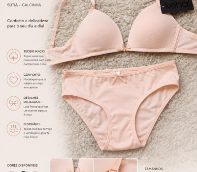 Conjunto Soutien e Cueca Adolescente