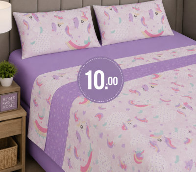 Lençóis Cama Solteiro Unicórnio