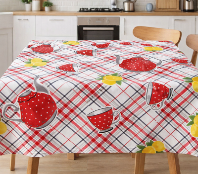 Toalha antimanchas bule e limões